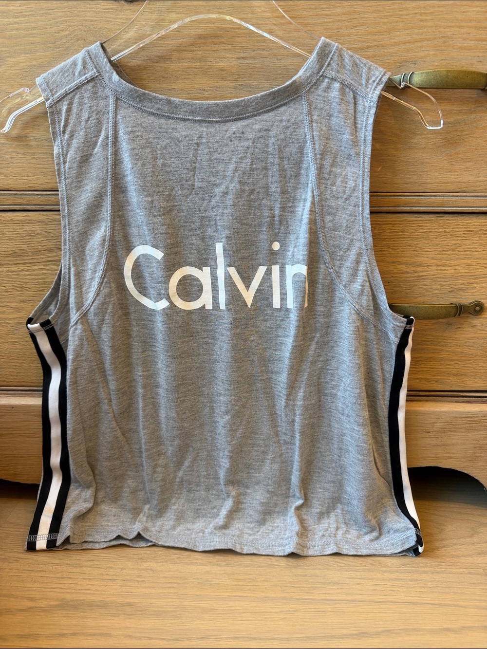 Calvin Klein performance muscle tank top tee shirt side stripe like new size S